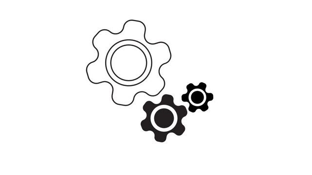 spinning gear animation icon vector illustration
