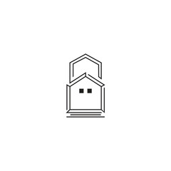 house logo line on white