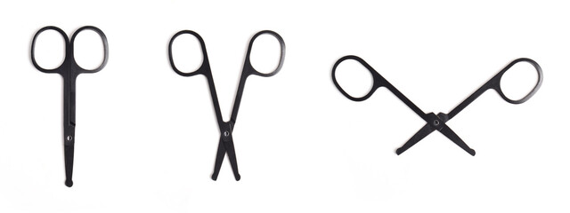 Set of Nose hair clipper isolated on white background.