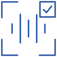 Voice Recognition Blue Line Icon