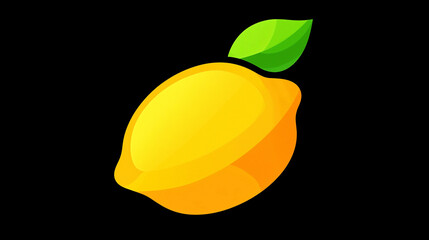 Flat color icon of a lemon citrus fruit, perfect for food-related apps and websites.

