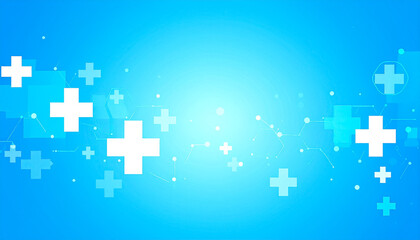 Obraz premium Stylized Healthcare Backdrop with Icons and Light Particles