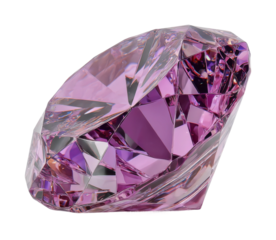 Shimmering purple diamond display gemstone exhibition jewelry showcase luxury concept isolated on transparent background