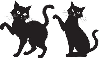 Scary Halloween Cat Silhouette Design vector illustration