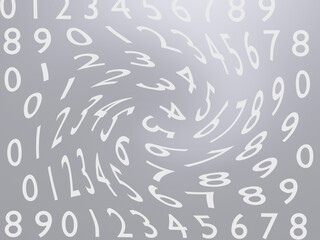 シルバーの背景の文字列。数字。ゆがみ。