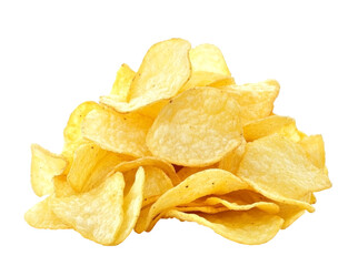 Potato chips isolated on white background
