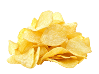 Potato chips isolated on white background