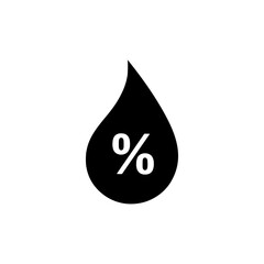 Minimalist Humidity Water Drop Percentage Icon