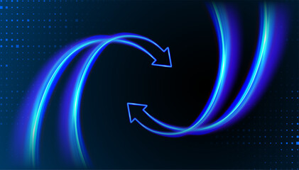 Update Software. Exchange and money transfer. Synchronization icon. Upgrade computer program version concept. Circulation arrows in motion. Two arrows go round.