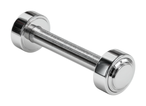 Weightlifting training session with dumbbell gym fitness equipment strength building isolated on transparent background