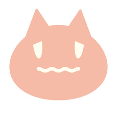 アイコン、猫、表情、困る
