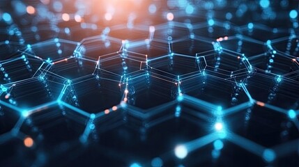 Obraz premium A network of interconnected hexagonal shapes.