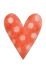 Polka Dot Heart &ndash; AI Enhanced Watercolor Style Sticker with Transparent Background
