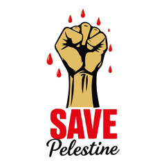 Bold Free Palestine Graphic T-Shirt with Raised Fist, Red Star & Flag Colors Pro Justice Activism Apparel for Human Rights Awareness