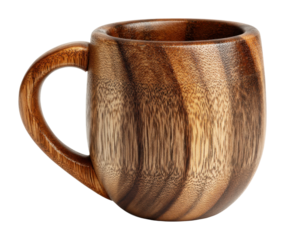 Crafting unique wooden mugs artisan workshop product natural environment view isolated on transparent background