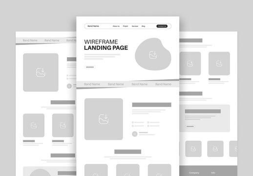 Company Website Landing Page Wireframe UI Design Template 