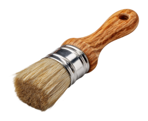 Action with a brush in a environment for artistic creations and techniques isolated on transparent background