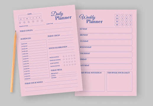 Minimal Daily And Weekly Planner Layout