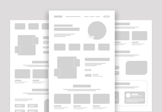 Modern Portfolio Website Wireframe Landing Page UI Kit Design