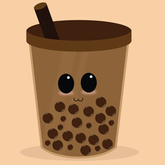 kawaii boba milk tea 