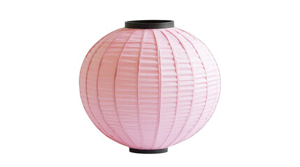 Pink oval paper lantern with ribbed texture on a transparent background, PNG image, PNG file.