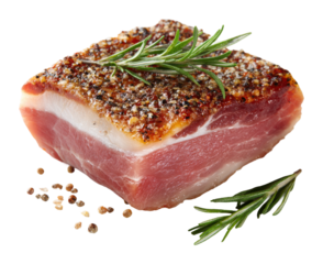 Cooking techniques for delicious pork belly culinary kitchen food bright light flavor concepts isolated on transparent background