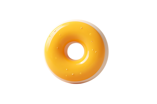 A Delightful Yellow and White Donut-Shaped Toy for Playful Pets  isolated on transparent background , cutout	