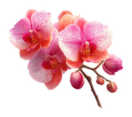 Plakat Vibrant orchid flowers in bloom nature view botanical beauty isolated on transparent background
