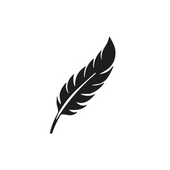 Fototapeta premium Simple feather icon in black and white, for stationery design