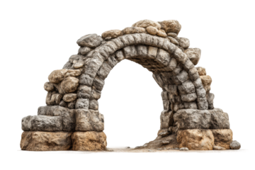 PNG Ancient stone arch ruins isolated on white background