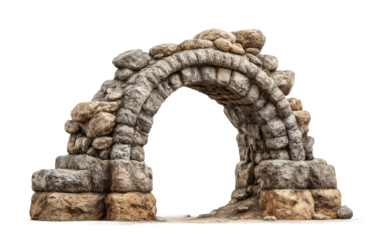 PNG Ancient stone arch ruins isolated on white background