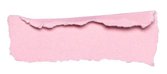 Pink isolated cut out blank paper note cardboard with folded corner dog-ear earmark and copy space...