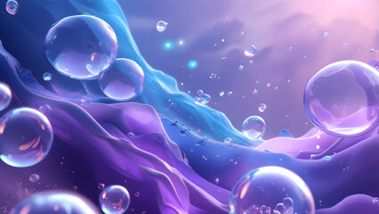 Smooth velvet waves with dreamy bubbles high resolution background