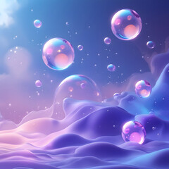 Flowing fabric and shiny spheres digital high resolution background