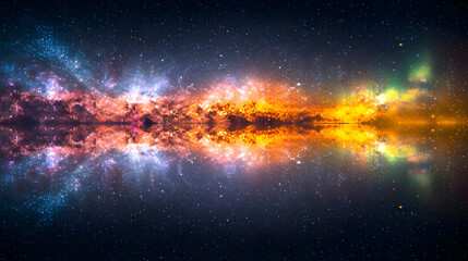 Colorful Reflection Of Nebula In Space