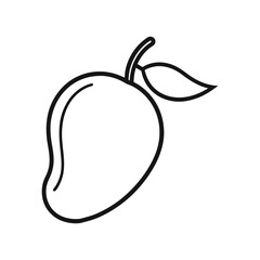 Mango Fruit Outline Icon in White Background