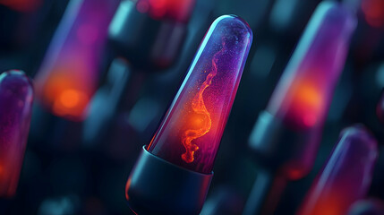 Glowing Tubes In Neon Colors