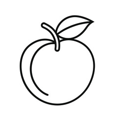 Simple Peach Fruit Outline Vector Icon on White Background for Graphic Design and Creative Projects Available in EPS Format