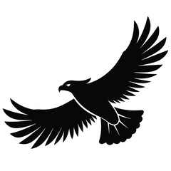 flying eagle black and white silhouette minimalist