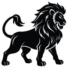 lion silhouette majestic animal bold design strong