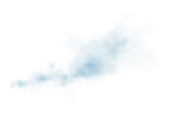 PNG Blue Misty Smoke Effect with Foggy Cloud and Airy Texture for Overlay or Background Use