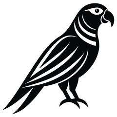 parrot black and white silhouette digital art