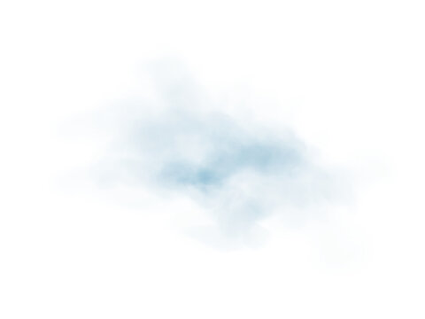 Fototapeta Light Blue Smoke PNG Transparent Cloud Effect with Soft Mist and Vapor Texture on White Background