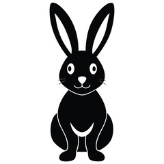rabbit cartoon black and white graphic simple