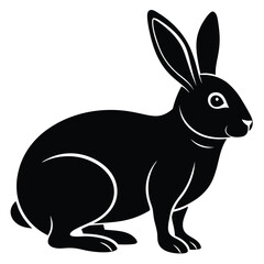rabbit silhouette black and white simple minimalist