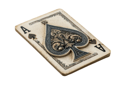 PNG Ornate ace of spades playing card design with intricate details
