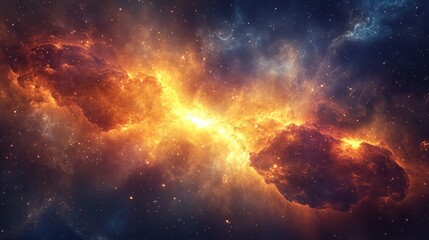 A glowing cosmic cloud floating in deep space with mysterious energy.