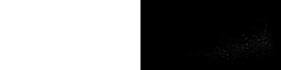 Vector transparent  glittering stardust glow with magic shimmer and sparkle, bright gold starry confetti effect on transparent festive background PNG © David