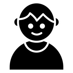 Baby boy icon Flat outline fill black and white