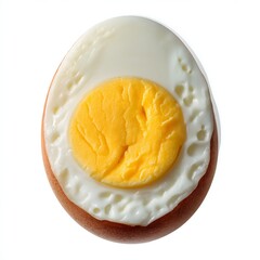 Delicious fresh egg on a rustic plate, bright yolk center, perfect for breakfast or culinary presentations, inviting and warm.